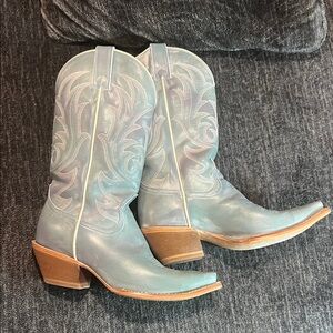 Shyanne Light Blue Heeled Western Boots
